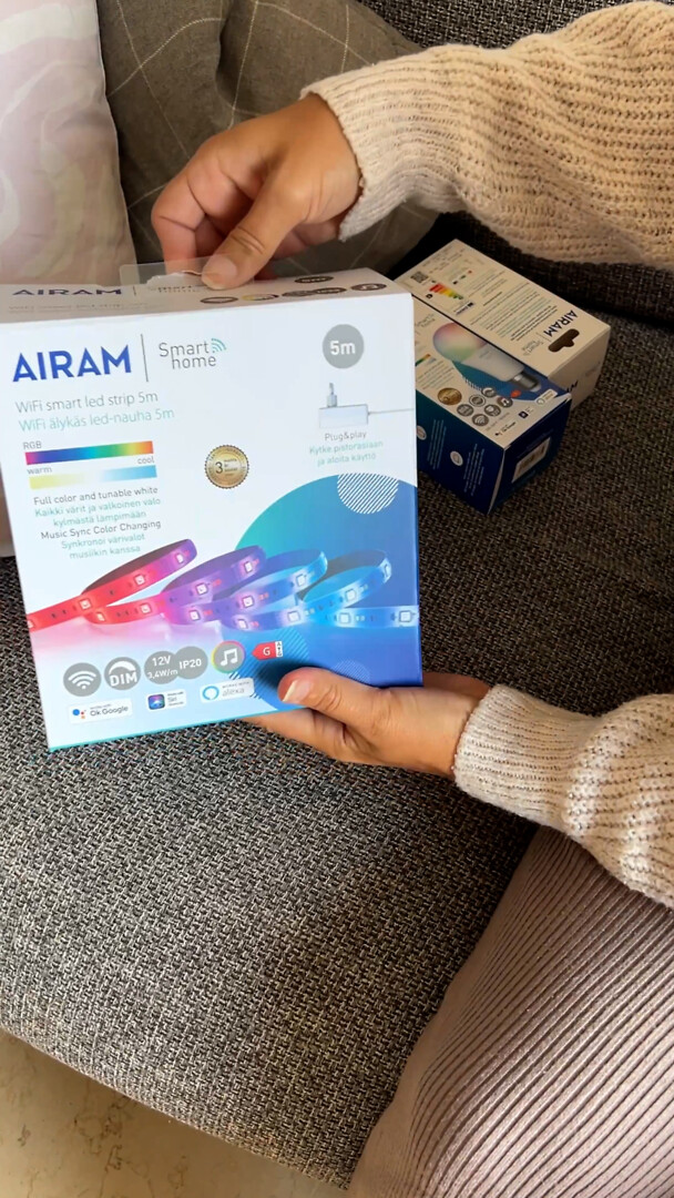 Airam SmartHome -tuotepakkauksia kodissa